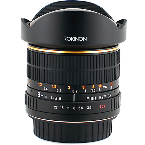 Rokinon RK8MV-N 8mm T3.8 Cine Fisheye Lens for Nikon Video DSLR with Declicked Aperture