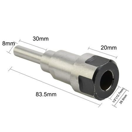 Fule Router Collet Extension Rod Router Bit Adapter Extender For 1/4" 8mm 12mm Shank
