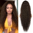 thumbnail image 1 of XIAQUJ Long Curly Drawstring Ponytail Extensions Heat Synthetic Clips Curly Ponytail Hair Pieces for Women Brown, 1 of 4