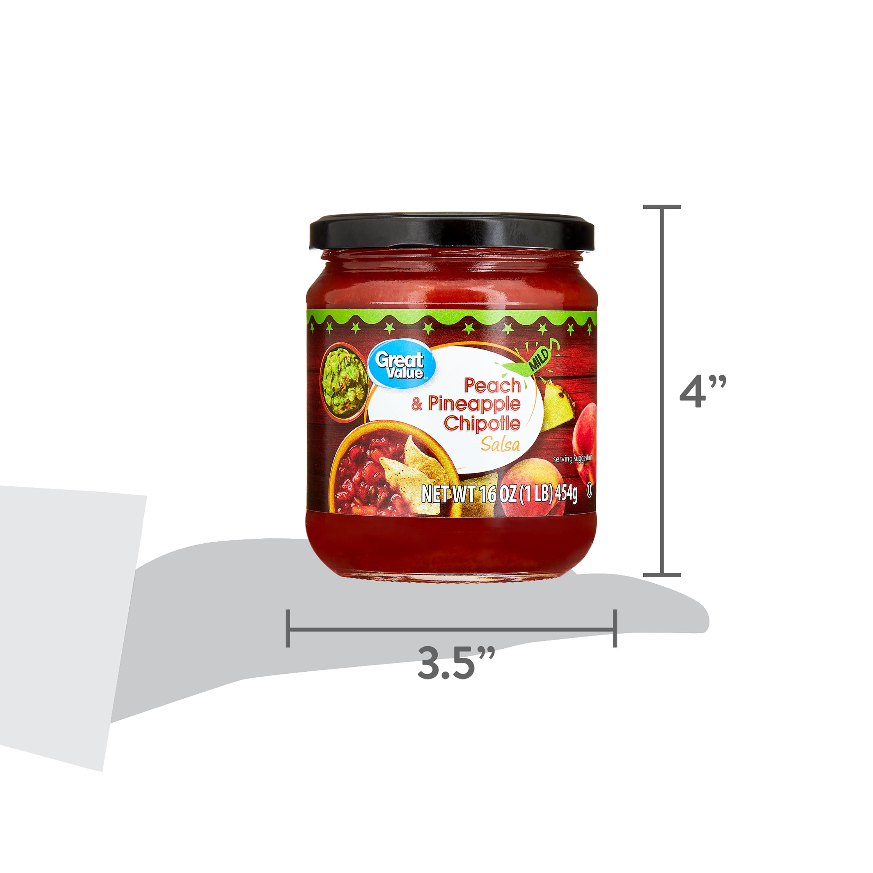(6 pack) Great Value Peach & Pineapple Chipotle Salsa, 16 oz