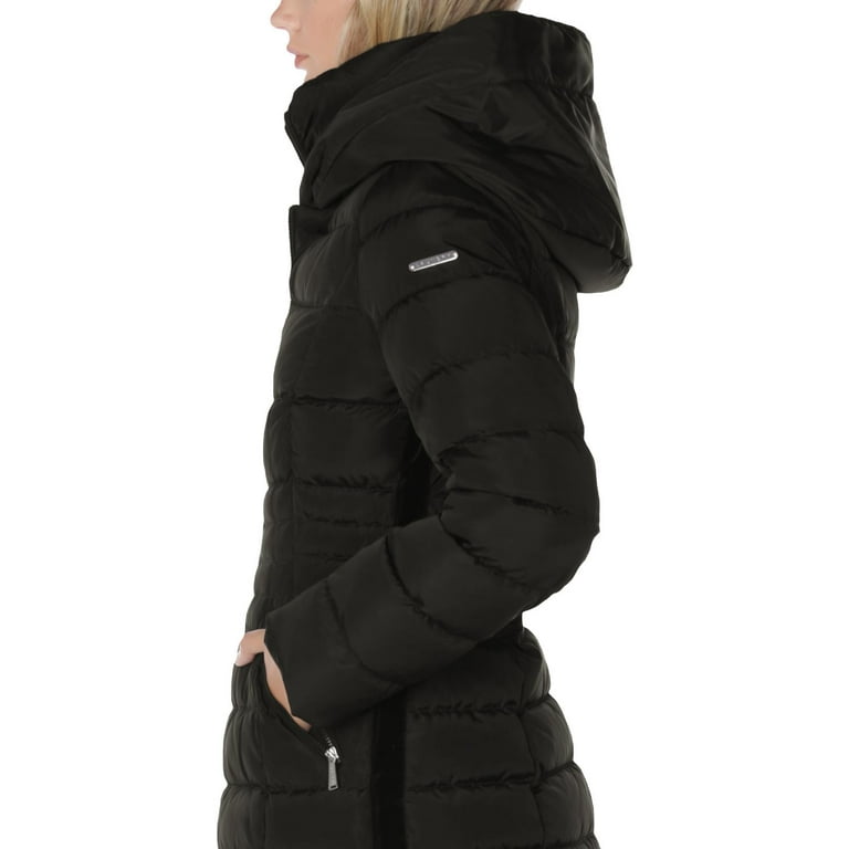 Laundry by Shelli Segal Quilted Mid Length Puffer Coat with Bib Lining Walmart