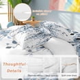 thumbnail image 2 of Spring Duvet Cover Set Queen Size, Watercolor Blue Eucalyptus Leaves Botanical Plant 4 Piece Soft Microfiber Bedding Set with 1 Duvet Cover, 1 Flat Sheet, 2 Pillowcases, 2 of 9