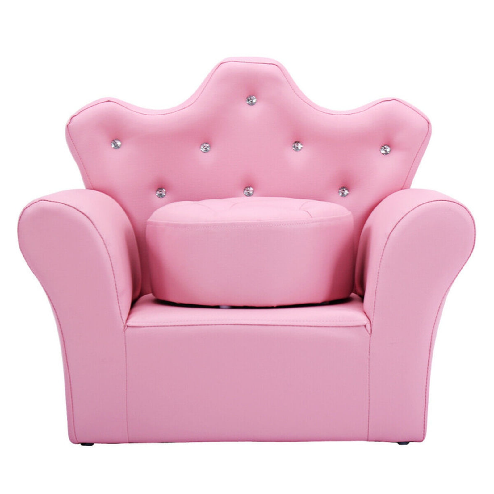 Furnibear Kids Couch Pink Kids Sofa Armrest Couch with Ottoman White