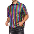thumbnail image 4 of INSPIRE CHIC Metallic T-Shirt for Men's Short Sleeves Hipster Shiny Disco Golf Polo Shirts, 4 of 5