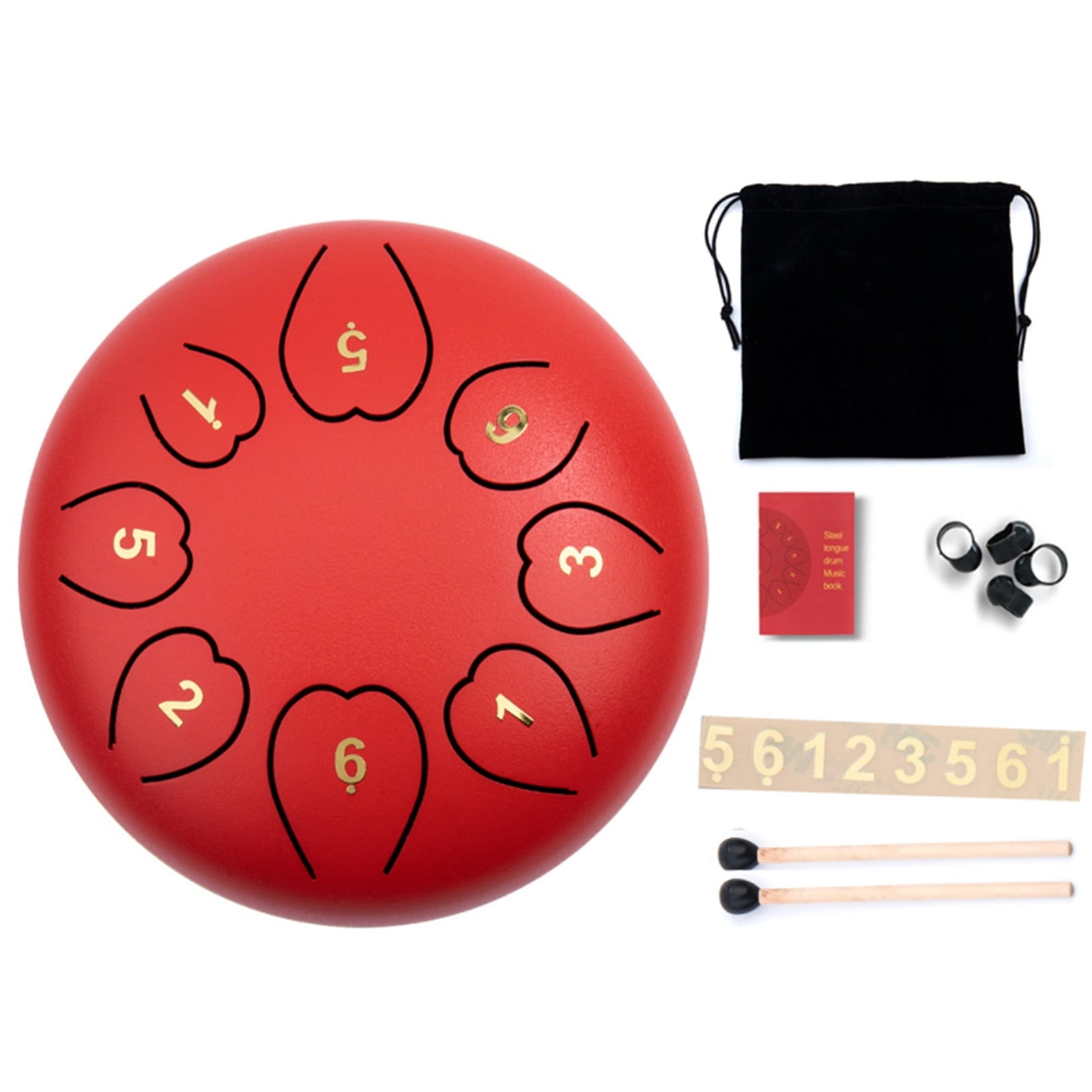 ZZkhGO Steel Tongue Drum, 6 Inch Handpan Drum, Portable Percussion Instrument with Bag Sticks for Meditation Music