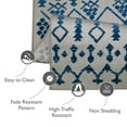 thumbnail image 6 of Leick Home Cusp Rectangle Gray with Blue Indoor/Outdoor Area Rugs, 5'3" x 7', 6 of 7