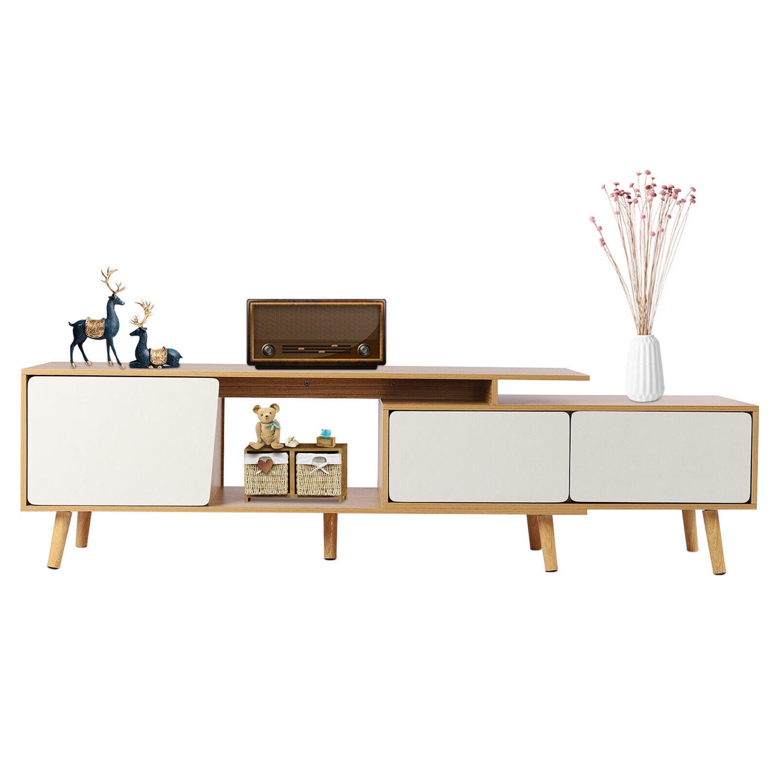 Home TV Stand MDF Living Room TV Cabinet Entertainment Center Console Shelf
