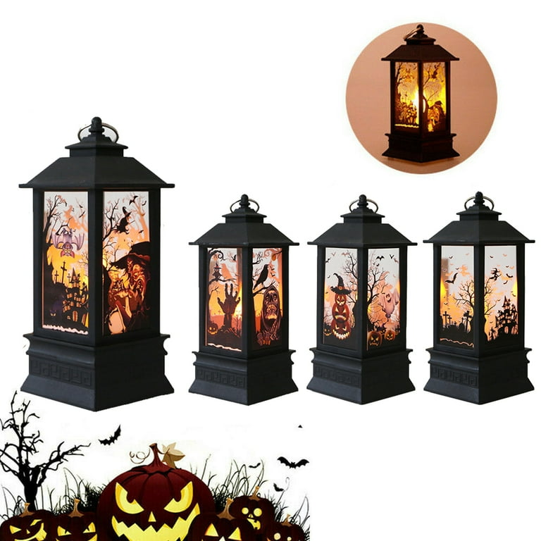 Portable Handheld Lantern,LED Lantern Orange Candle Lantern Battery  Operated Lantern for Outdoor Decoration,Castle 