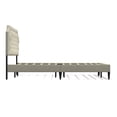thumbnail image 4 of Curta Upholstered Platform Bed Frame / Clipped Nailhead Trim with Button Tufting / Mattress Foundation / No Box Spring Needed / Easy Assembly, Beige, King, 4 of 6