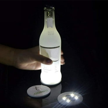 LINLIN LED coaster, 5 Pcs LED Car Coasters Light Up Coaster led coasters for drinks car LED Bottle Lights,Bottle Glorifier,LED Sticker Coaster Discs Light Up for Drinks,Flash Light Up Cup