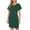 Green, variant on Bigersell Prom Dresses for Women Fashion Women Summer Button Round Neck Solid Diamonds Short Sleeve Mini Dress Maxi Dress Regular Bodycon Dresses, Style 19172, Green XL