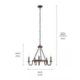 thumbnail image 2 of Barrett 22"W 5-Light Chandelier by Kichler Auburn Stain with Anvil Iron Finish, 2 of 4