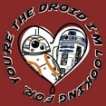 thumbnail image 2 of Women's Star Wars R2-D2 and BB-8 You're the Droid I'm Looking For Graphic Tee Red Small, 2 of 4