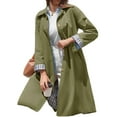 thumbnail image 4 of Spring Fall Women Plaid Patchwork Long Sleeved Single Breasted Casual Trench Coat, 4 of 6