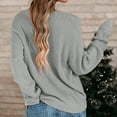 thumbnail image 5 of Bnwani Womens Sweaters Fall 2023 Oversized V Neck Long Sleeve Loose Blouse Top Knit Gray Womens Fall Sweaters 2023 Size L(US:8), 5 of 8