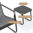 thumbnail image 2 of 3 Pieces Patio Outdoor Conversation Set with Coffee Table, Textilene Chair with glass table, Gray, 2 of 6