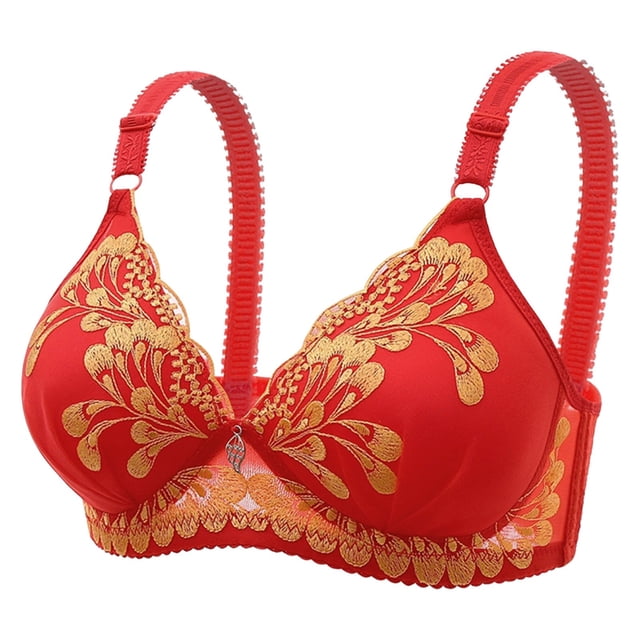 Fgnfyis Bretelles Transparentes Confortables et Aguichant pour Femmes Sans Fil Dos Nu Sans Mousse avec Bretelles Convertibles Soutiens-Gorge Rouges 38