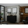 thumbnail image 2 of Pemberly Row 3-Drawer Mid-Century Wood Dresser with Metal Legs in Black, 2 of 11