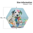 thumbnail image 3 of Fuzoiu A Funny Little Dalmatian Puppy Print Leather Coasters Set,Drink Coasters Set of 6,for Tabletop Protection, Durable PVC Coasters,Home Décor and Housewarming Gift,Hexagon, 3 of 7