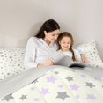 thumbnail image 4 of Manfei Minimalist Stars Twin Comforter Sets,Sprinkle Print Bedding Set,Gray Purple,Light Gray Reversible,2pcs,1 Comforter and 1 Pillowcase, 4 of 7