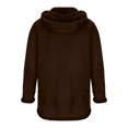 thumbnail image 5 of hopeusince Men's Winter Warm Faux Shearling Coat Double Breasted Lapel Long Overcoat with Pockets Coffee XXXXXL, 5 of 6