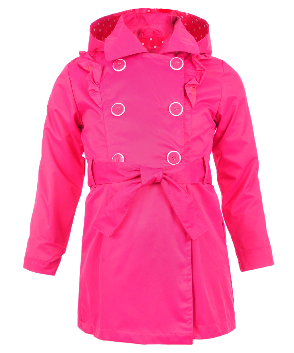 pink hooded trench coat
