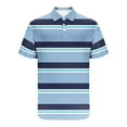 thumbnail image 3 of Jalioing Men's Pullover Golf Shirt Classic Striped Short Sleeve Collared T Shirt Summer Casual Button Tee Shirt, 3 of 4