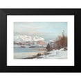thumbnail image 2 of Anders Andersen-Lundby 14x11 Black Modern Framed Museum Art Print Titled - Winter Landscape with Morning Lights Over Bjergso, in the Background View of the Alps, 2 of 5