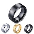 thumbnail image 4 of Cincin Hitam Acier Inoxydable 8mm Titane Mat Noir Prêt Q6S3 Vendeur Simple F7V0 Argent Hommes R7M9, 4 of 6