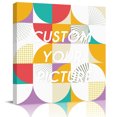 thumbnail image 2 of Colorful Geometric Wall Art Painting on Canvas, Middle Century Modern Abstract Art Canvas Art Home Prints Wall Art Framed Modern Artwork for Living Room Bedroom Wall Decor 8x8in, 2 of 9