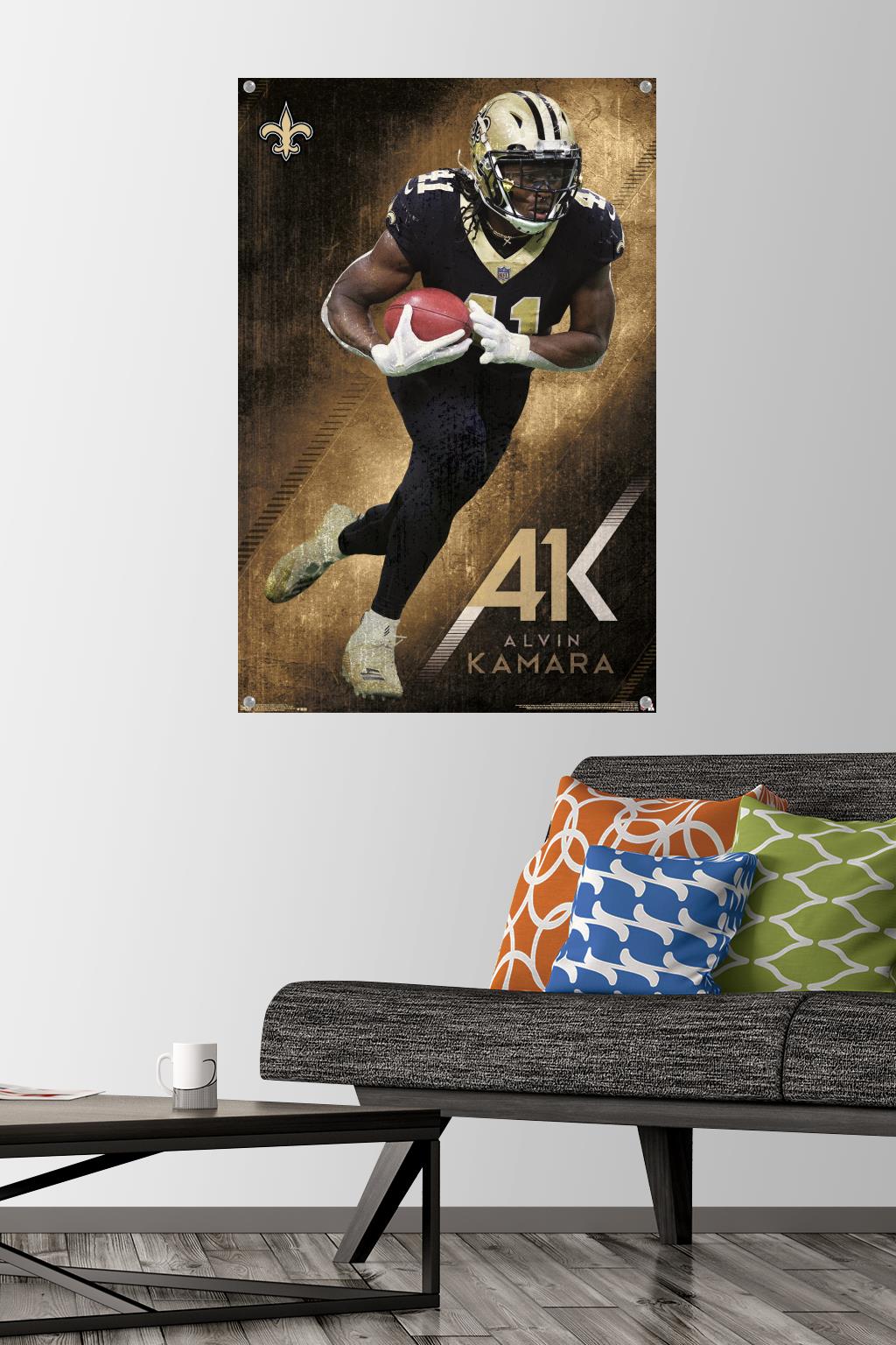 NFL New Orleans Saints - AlVin Kamara 19 Wall Poster with Push Pins, 22.375" x 34"