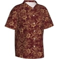 thumbnail image 2 of Men's Short Sleeve Hawaiian Shirt Tropical Print Casual Button Down Aloha Shirt, 2 of 8