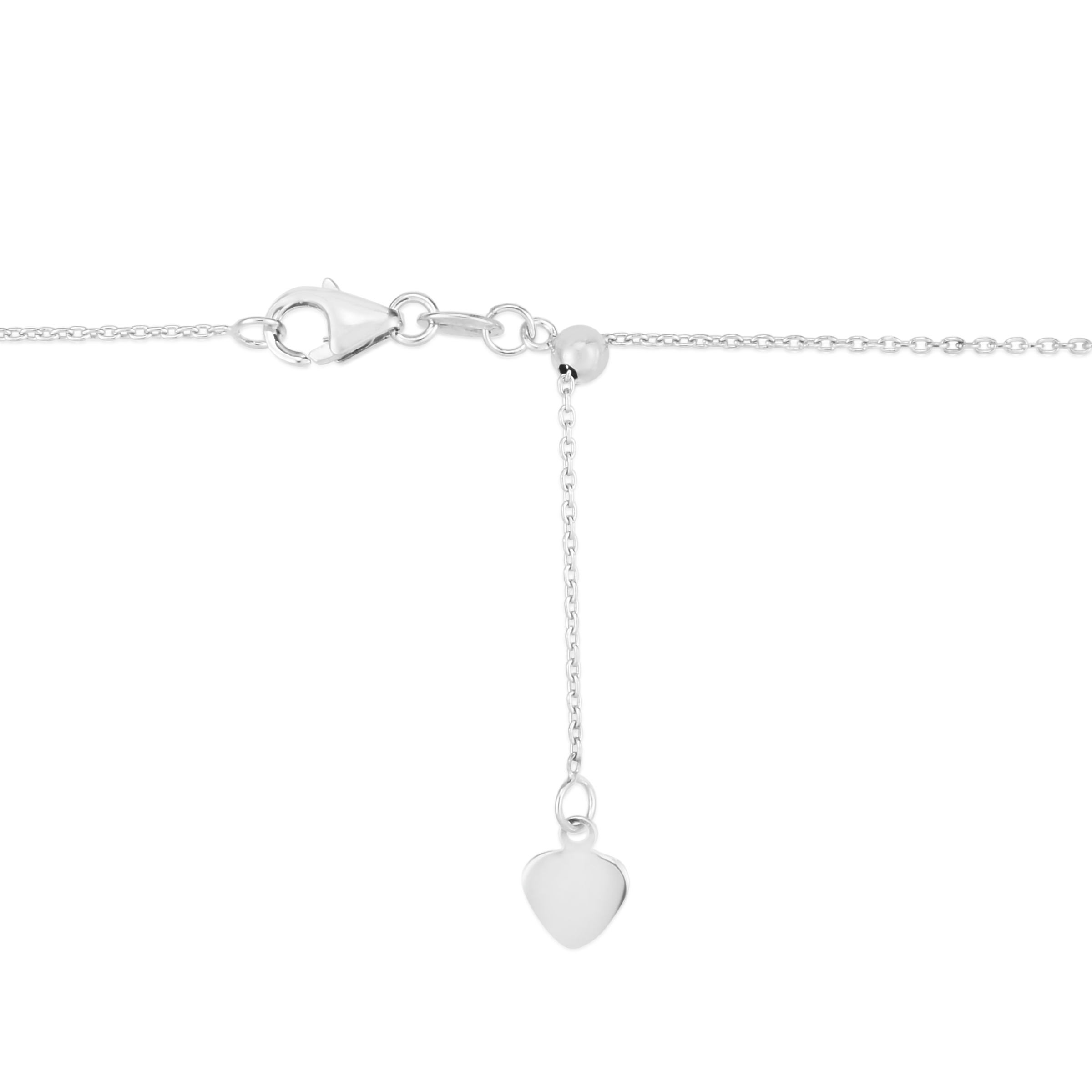 14K White Gold 22in 1mm Adjustable Cable Chain with Lobster Clasp