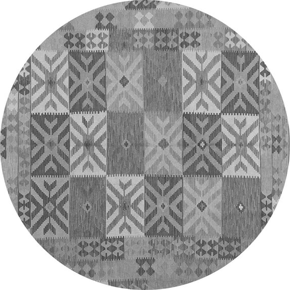 Ahgly Company Indoor Round Southwestern Gray Country Area Rugs, 5' Round