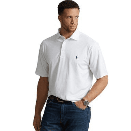 Ralph Lauren Men's White Big & Tall Performance Stretch Polo Shirt, 4LT