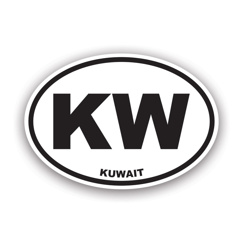 Kuwait Oval Sticker Decal Self Adhesive Vinyl Weatherproof Made