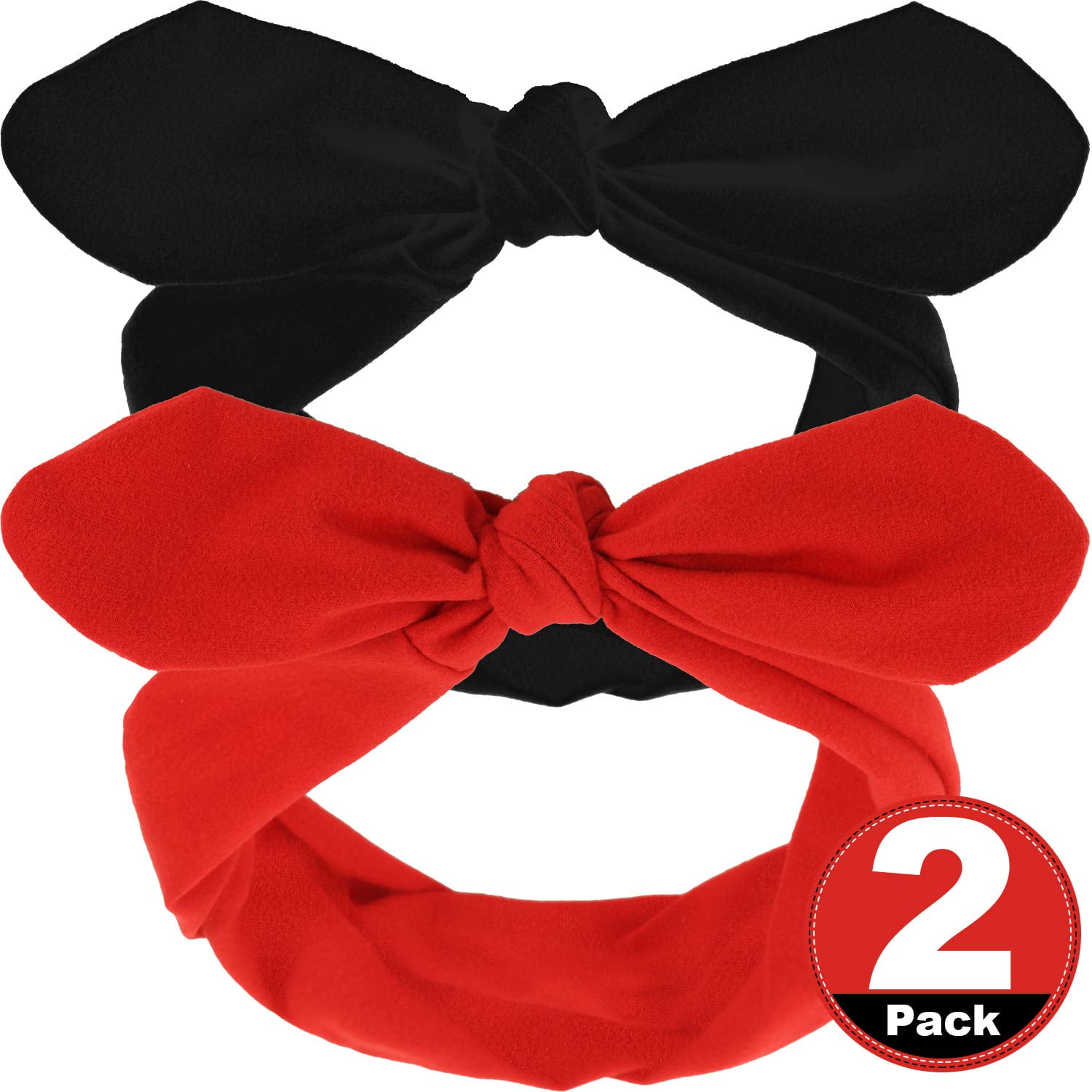 red flower print triple bow knot headband voluminous top bow hairband for women