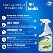 Ultimate Grout Cleaner for Tile Floors — Acid-Free Deep Cleaner Removes Grease, Dirt & Soap Scum Without Damaging Grout — Safe for Marble and All Natural Stone (1-Quart)