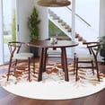 thumbnail image 3 of Round Area Rug 5 Ft, Brown Leaves Washable Non-Slip Circle Carpet for Living Room/Bedroom, Summer Botanical Low-Profile Runner Mats Collection Rugs for Indoor, 3 of 8