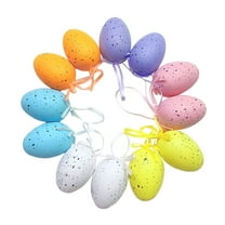 Easter Egg Decoration, Ongmies 12/18 Pack Easter Egg Ornament Easter Colorful Egg Printed Easter Eggs Foam Easter Tree Decoration for Easter Spring, A