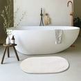 thumbnail image 4 of Premium Absorbent Bathroom Mat | Non-Slip Microfiber Foam Rug | 23.6"x35.4" Oval Floor Mat for Bathroom, Entryway & Bedroom | Quick-Dry, Machine Washable | Beige Home Decor Carpet, 4 of 5