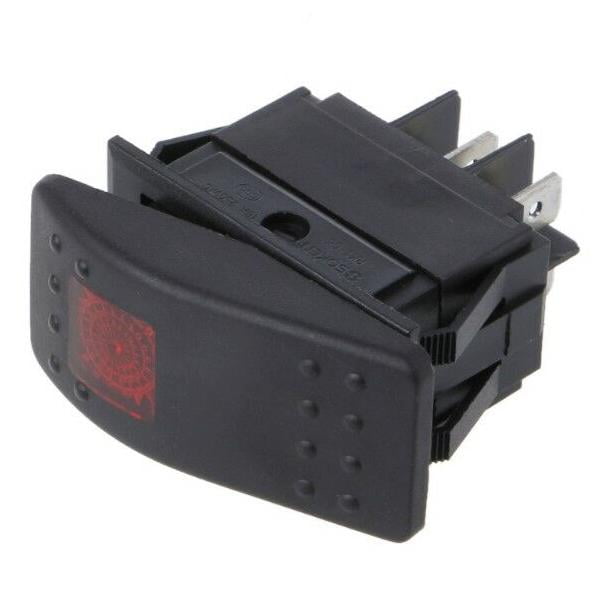 Automotive Manual Rocker Toggle Switch 20A 125V 36 Pin Red Lighted