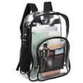thumbnail image 1 of Clear Backpack For School, Heavy Duty Pvc Transparent Backpack Multiple Pockets Bookbag For College Workplace Concert Work Security Travel Festival, Black, 1 of 8