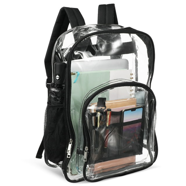 Clear Backpack Clear Book Bag See Through Bag Stadium Clear Bag Transparent Bag For School Workplace Stadium Events And Travel