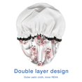 thumbnail image 4 of Shower Caps,Pink Cow Strawberry Pattern Waterproof Shower Cap for Women 4 Pieces,Double Reusable Hair Cover for Shower PEVA Elastic Stretch Hem, 4 of 7