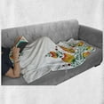 thumbnail image 6 of Japanese Soft Flannel Fleece Blanket, Ornate Japanese Watercolor Flower Motif Environment Inspired Artwork Image Print, Cozy Plush for Indoor and Outdoor Use, 60" x 80", Orange Green, by Ambesonne, 6 of 6
