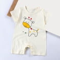 thumbnail image 2 of KPOPLK Baby Boys Clothes Newborn Romper Solid Short Sleeve One Piece Jumpsuit Infant Summer Spring Outfits(12-18 Months,Beige), 2 of 4