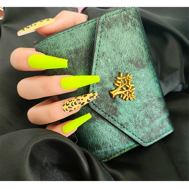 Uñas postizas punk, uñas cónicas con clip, cubierta completa, puntas de uñas acrílicas, uñas portátiles mate para mujeres y niñas, estilo 2 WD.WDQZL Hogar