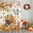 thumbnail image 2 of Shower Curtain 72"W x 96"L It's Fall Y'all Thanksgiving Pumpkins Gnome Fabric Shower Curtains Set with Hooks Water Repellent Bathroom Curtains Machine Washable Bathroom Accessories, 2 of 6