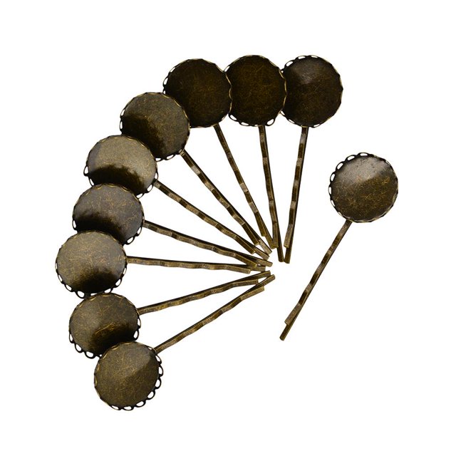 10 piezas pinzas para el cabello Sunnimix colores bronce flor de filigrana 20.4mm
